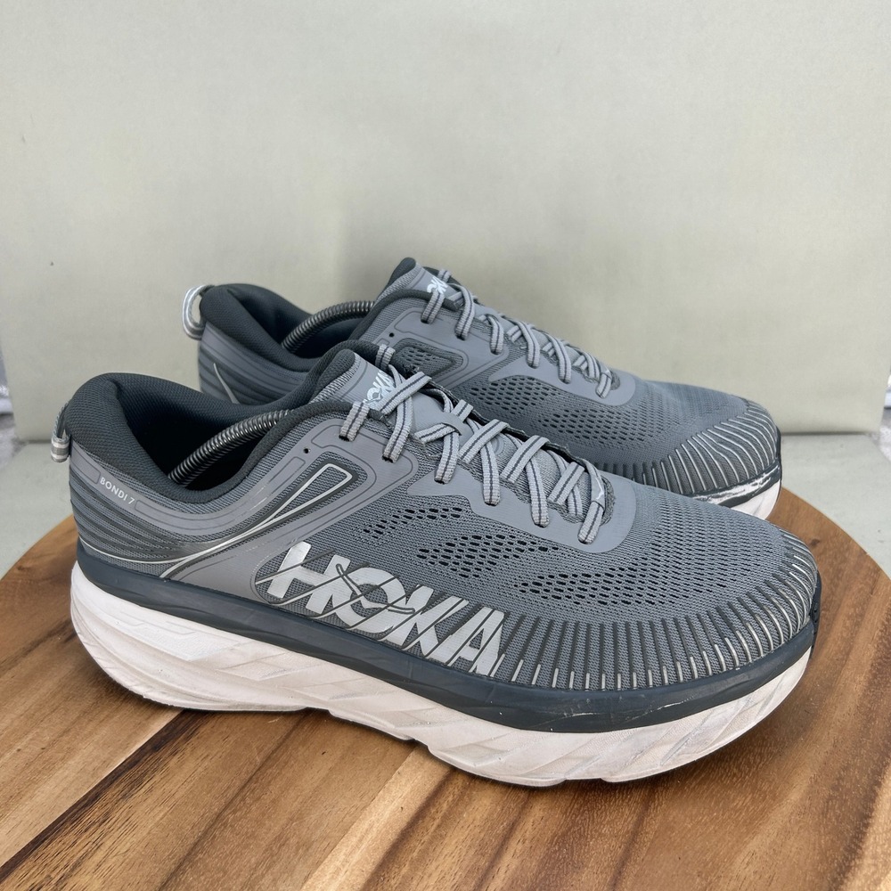 Hoka One One Bondi 7 Mens 11.5 4E Extra Wide Wild Dove Dark Shadow 1117033 WDDS
